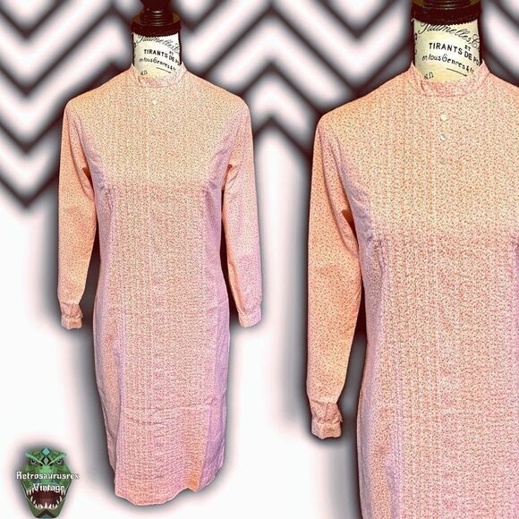 Vintage 1970’s Rare Jeune Leique by Cherberg Calico Floral Print Cottagecore Dre - Picture 1 of 6